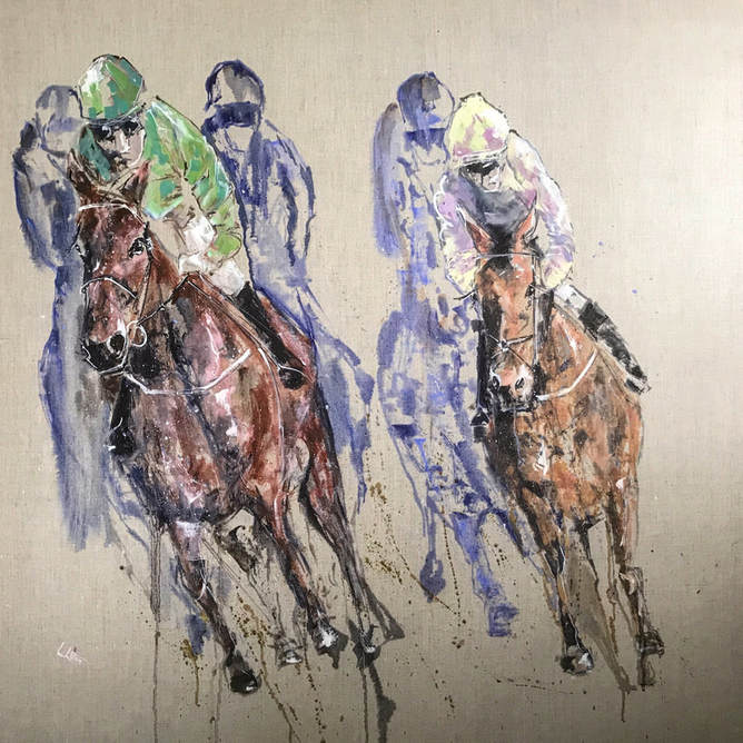 Horseracing painting Louise Luton