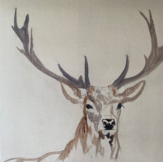 Stag in progress by Louise Luton
