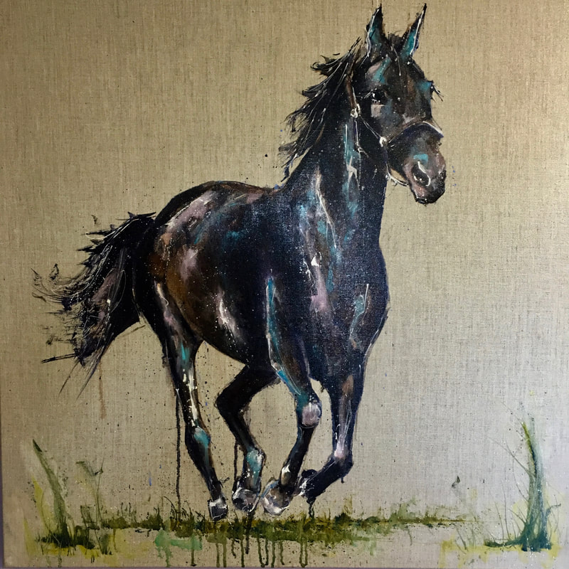 Onyx Painting Horse Louise Luton