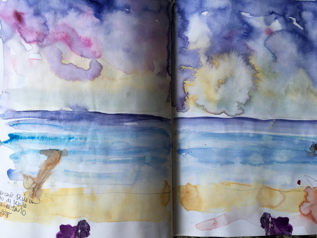 Example of a quick seascape in my sketchbook
