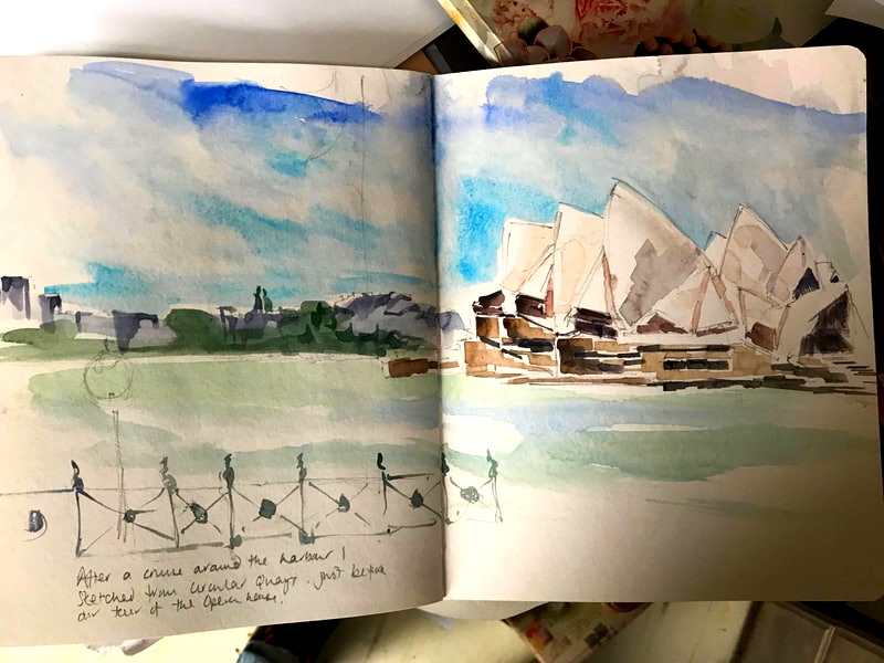 Louise Luton Sketchbook page. Sydney.