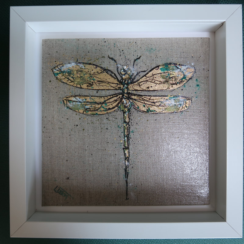 Dragonfly oil painting by Louise Luton. Available from The Doll's House in Fordingbridge.