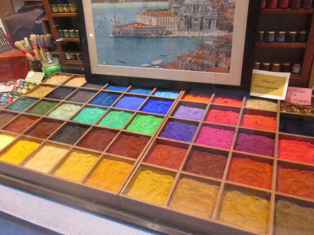 Raw colour pigments in Venice