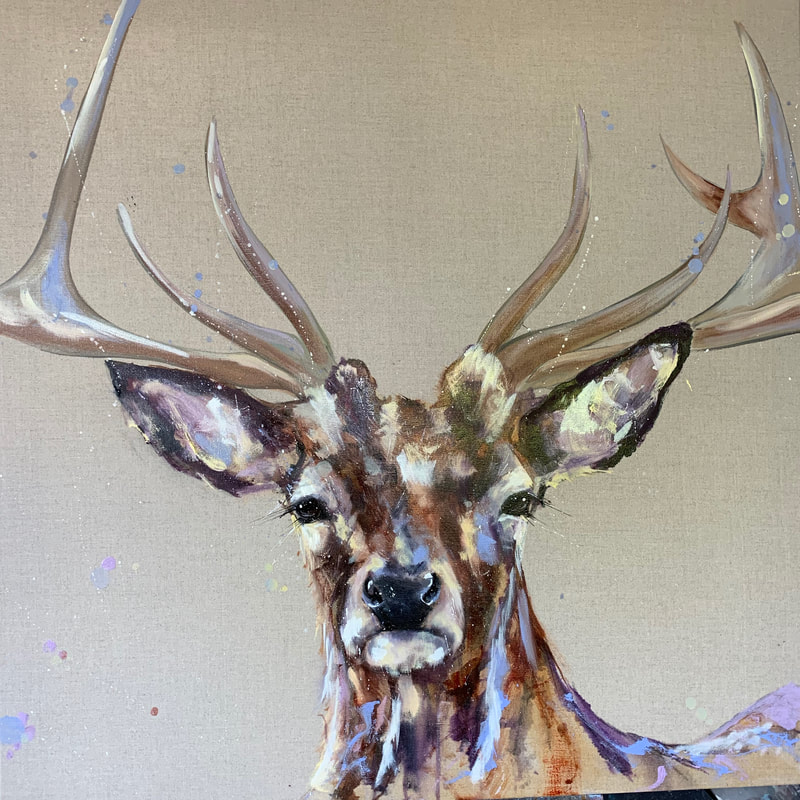 Stag painting by Louise Luton