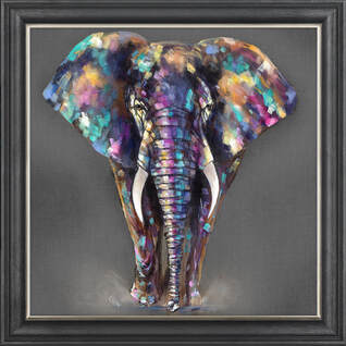 Hugo colourful elephant painting Animal art, Stylish contemporary art, home decor painting, joy-inspiring artwork Wildlife-inspired canvas art, nature painting, wildlife artist