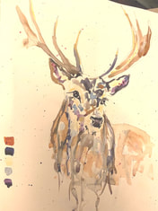 sketchbook stag painting Louise Luton