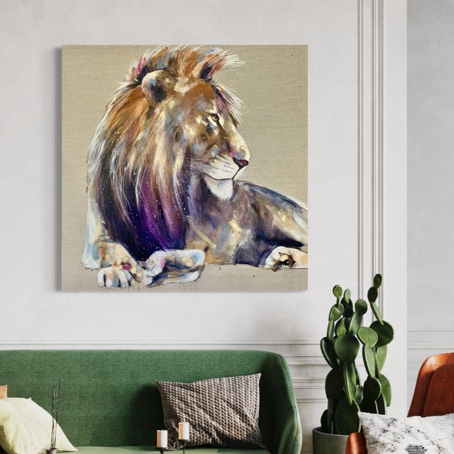 Mawazo, Lion painting by Louise Luton