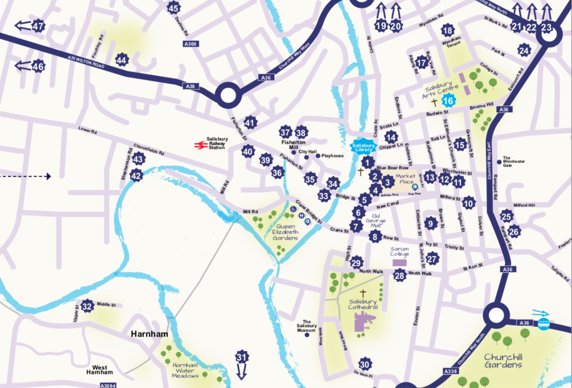  Salisbury Art trail map